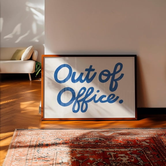 Out Office Mid Century Typography House Wall Decor
