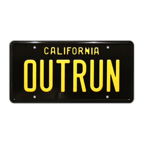 Out Run | Arcade Driving Game | Metal Stamped License Plate
