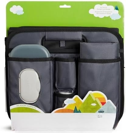 Out-n-About Trunk Organizer for SUVs and Cars with Portable Changing Pad and Wet Baby Wipes for Diaper Changes On-the-Go, Collapsible, Grey