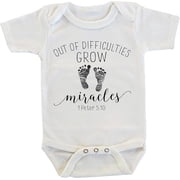 Out of Difficulties Grow Miracles Rainbow Baby After Miscarriage Onesie/Bodysuit