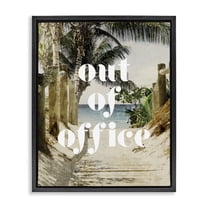 Out of Office Beach Path Black Framed Floater Canvas Wall Art, design by Lil' Rue