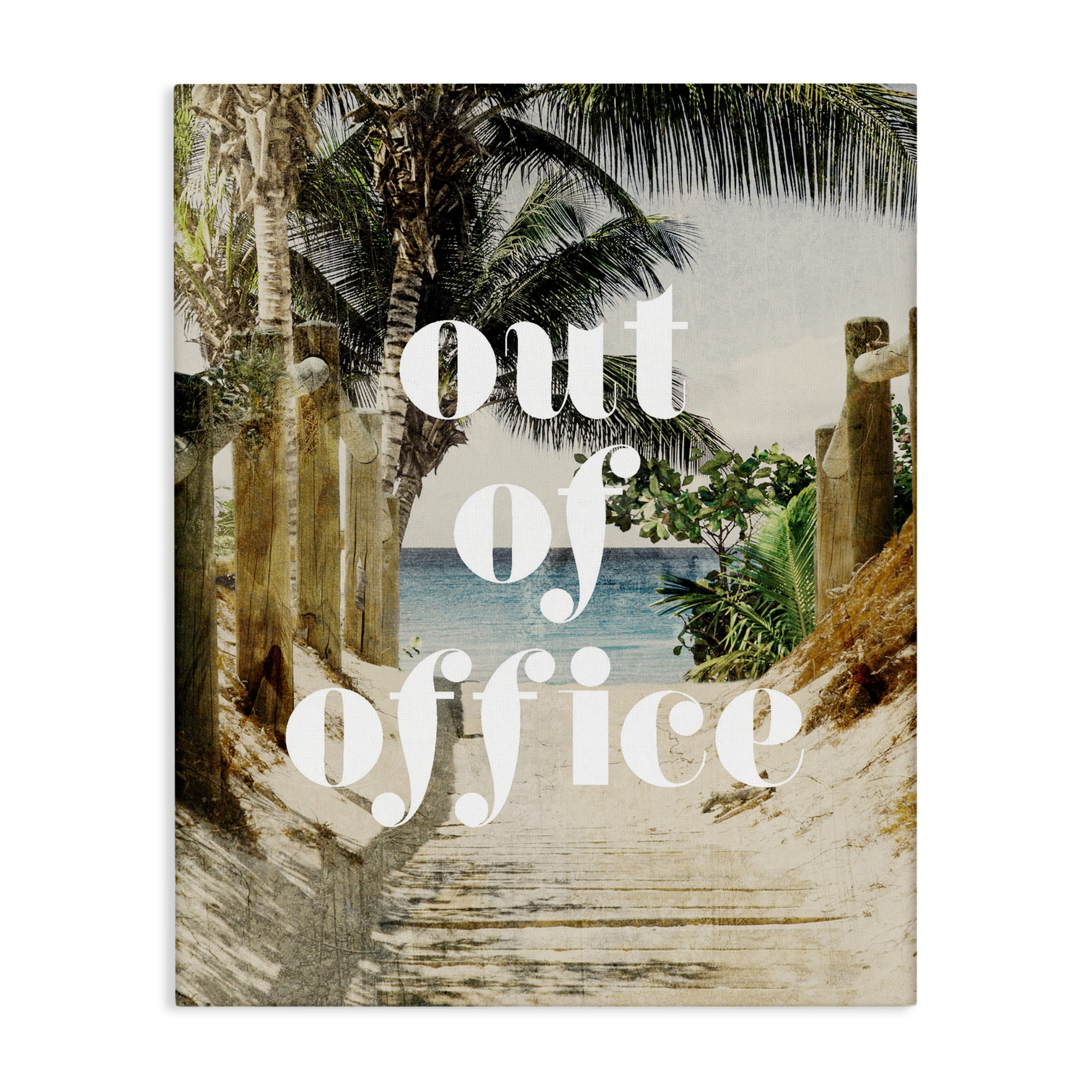 Out of Office Beach Path Canvas Wall Art, design by Lil' Rue