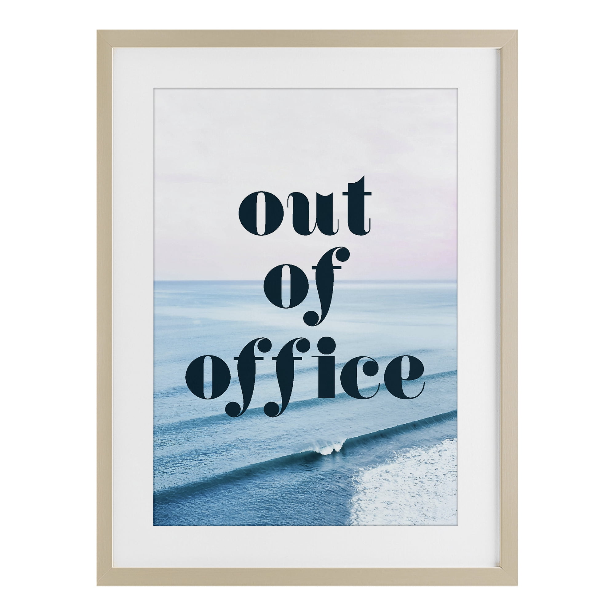 Out of Office Ocean Waves Birch Framed Print Under Glass, design by Lil' Rue