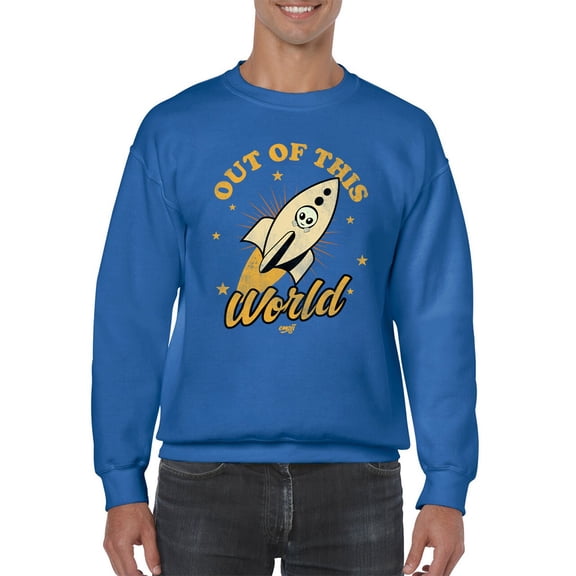 Out of This World - Alien Emoji Rocket Adventure Graphic Men's Sweatshirt