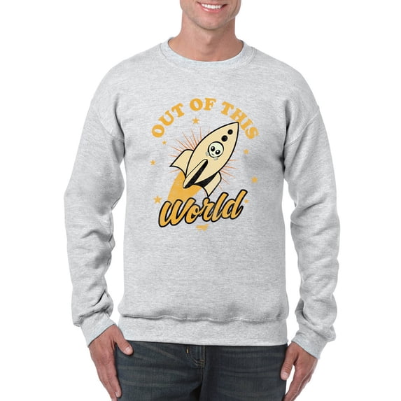 Out of This World - Alien Emoji Rocket Adventure Graphic Men's Sweatshirt