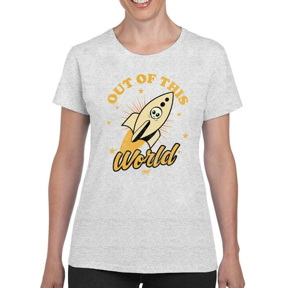 Out of This World - Alien Emoji Rocket Adventure Graphic Women's T-shirt