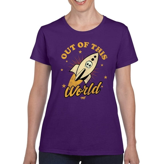Out of This World - Alien Emoji Rocket Adventure Graphic Women's T-shirt