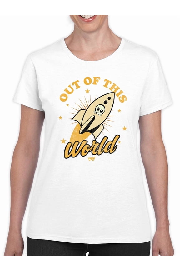 Out of This World - Alien Emoji Rocket Adventure Graphic Women's T-shirt