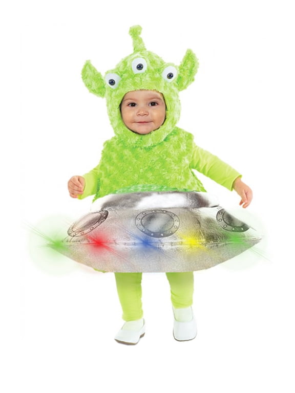 Out of this World Boys Toddler Light Up Alien with Spaceship Costume-M