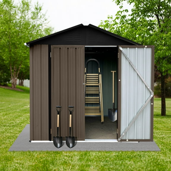 Out storage sheds 4ft6ft Apex roof Brown + Black