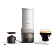 OutIn Mino Portable Electric Espresso Machine, Self-Heating Mini Travel Coffee Maker with Capsule & Ground Coffee Compatibility
