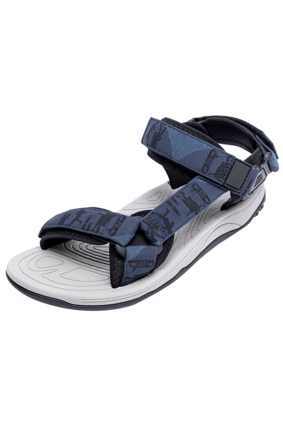 Men's Hiking Sandals Arch Support Casual Sandals Male Outdoor Flat Walking Sandals Open Toe Athletic Shoes Blue