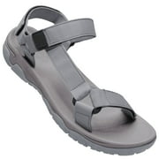 OUTPRO Men's Hiking Sandals Lightweight Casual Athletic Arch Support Male Flat Walking Sandals Summer Gray