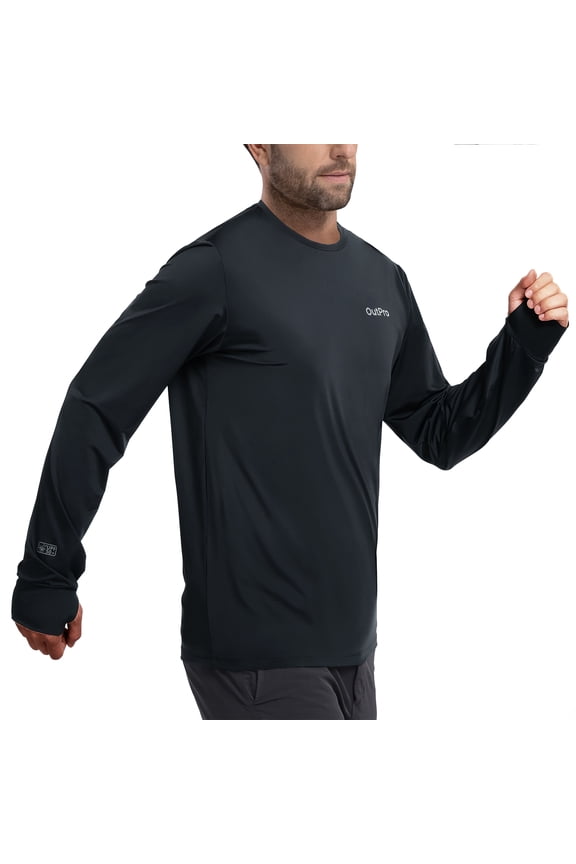 Men's Rash Guards UPF 50+ Sun UV Protection Clothing Mens Workout Shirts Fishing Long Sleeve Swimwear Rashguard UV Athletic Mens Workout Tops Activewear Quick Dry T-Shirt Black XL
