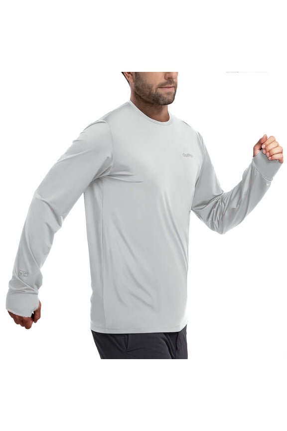 Men's Rash Guards UPF 50+ Sun UV Protection Clothing Mens Workout Shirts Fishing Long Sleeve Swimwear Rashguard UV Athletic Mens Workout Tops Activewear Quick Dry T-Shirt Gray XXL