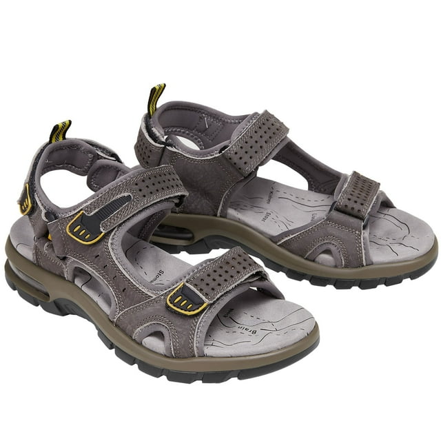 OutPro Men's Hiking Sandals Arch Support Casual Leather Sandals for Men