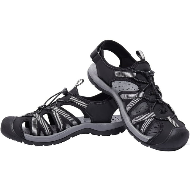 OutPro Mens Hiking Sandals Adjustable Closed Toe Sandals Breathable