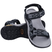 OutPro Mens Hiking Sandals Open Toe Walking Sandals Fashion Casual Sandals for Male Summer Outdoor Athletic Shoes Black Gray