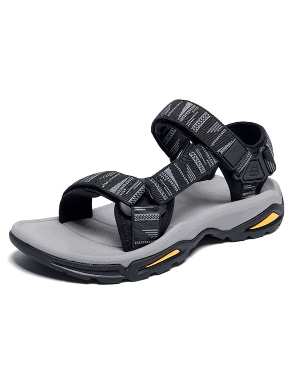 Mens Hiking Sandals Open Toe Walking Sandals Fashion Casual Sandals for Male Summer Outdoor Athletic Shoes Black