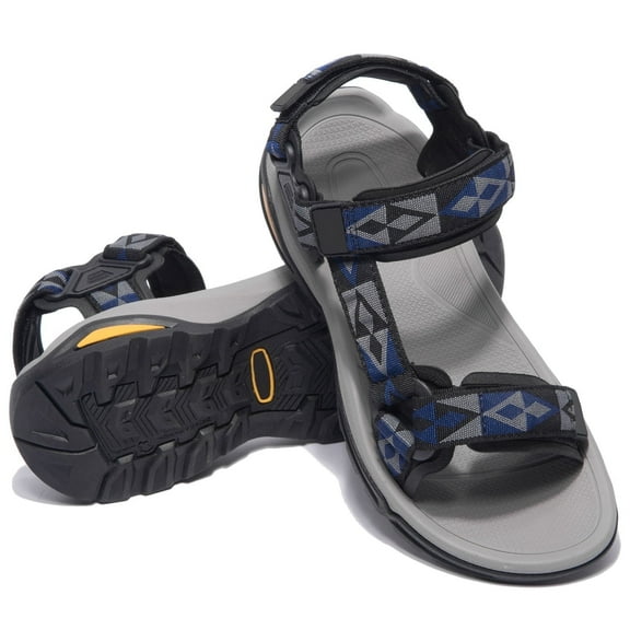 OutPro Mens Hiking Sandals Open Toe Walking Sandals Fashion Casual Sandals for Male Summer Outdoor Athletic Shoes Gray Blue