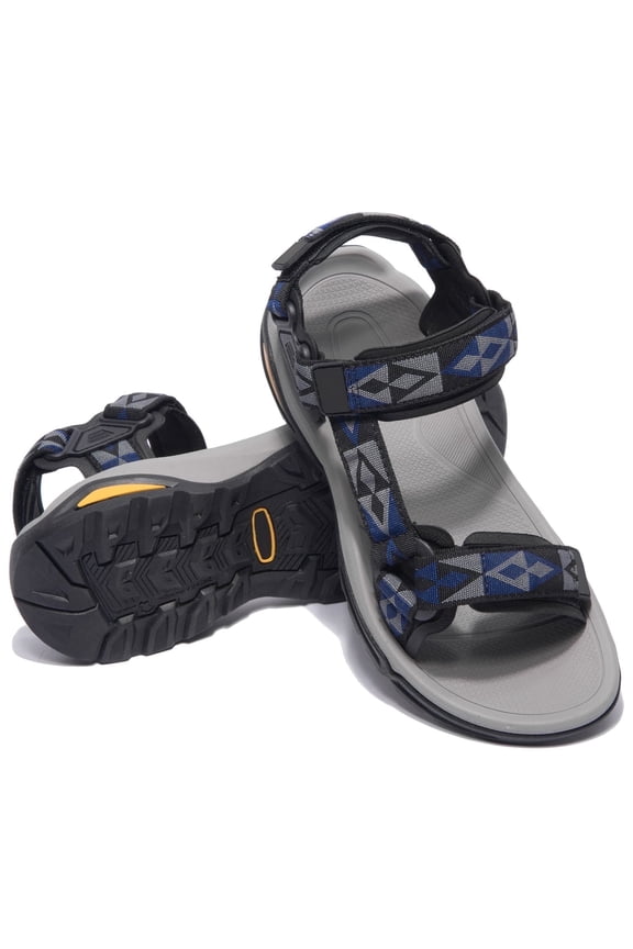 Mens Hiking Sandals Open Toe Walking Sandals Fashion Casual Sandals for Male Summer Outdoor Athletic Shoes Gray Blue