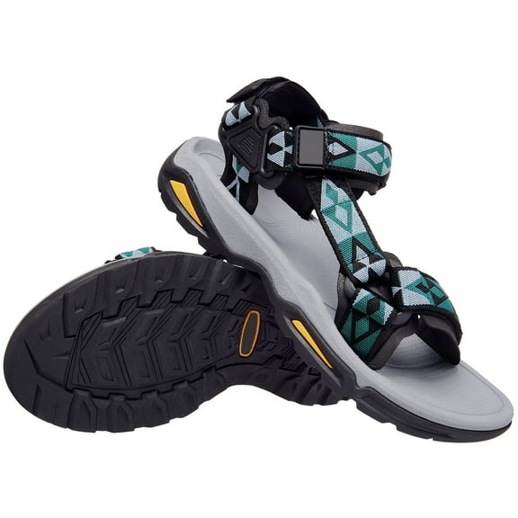 OutPro Mens Hiking Sandals Open Toe Walking Sandals Fashion Casual Sandals for Male Summer Outdoor Athletic Shoes Green Gray