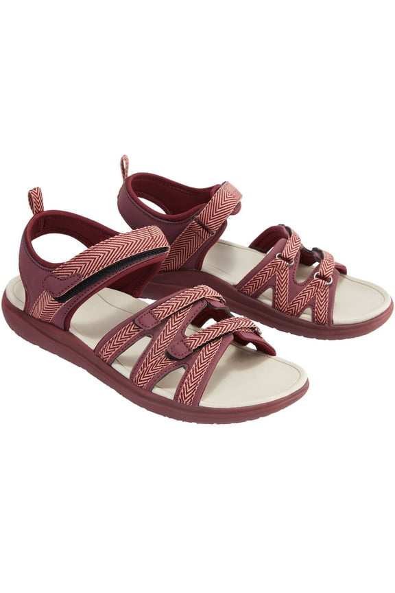 Womens Hiking Sandals Summer Fashion Athletic Beach Footbed Shoes Outdoor Flat Sandals Red