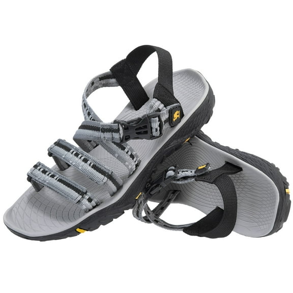 OutPro Women's Hiking Sandals Open Toe Water Athletic Sandals Outdoor Beach Shoes Grey Black