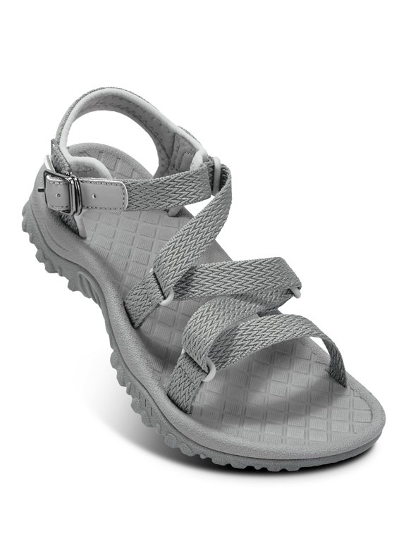 Women's Hiking Sandals Outdoor Athletic Casual Sandals Summer Beach Shoes for Female Gray