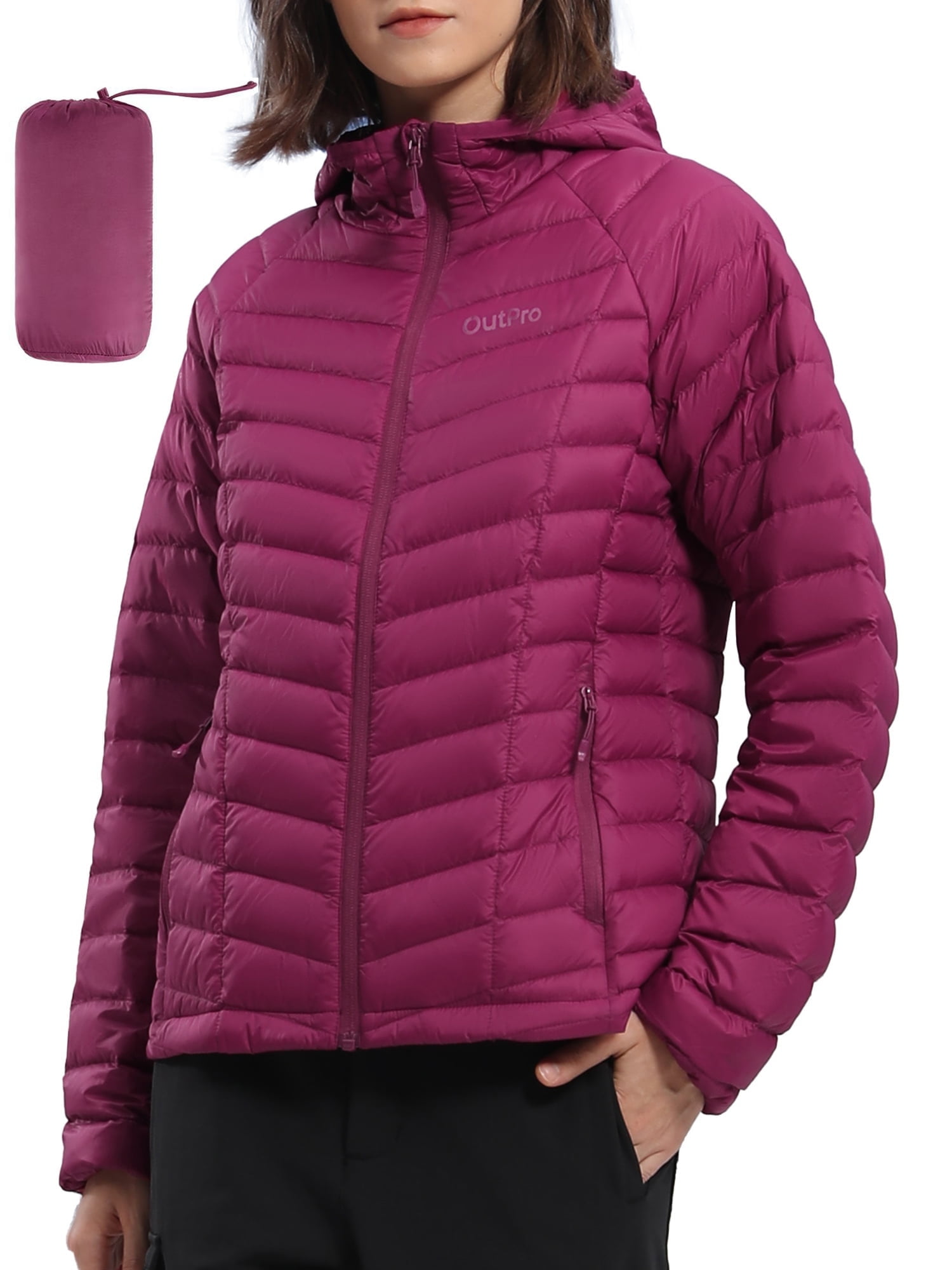 Women's Puffer Jacket Lightweight Down Alternative Packable Winter Coat Womens Coats Purple