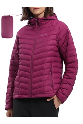 Women's Puffer Jacket Lightweight Down Alternative Packable Winter Coat Womens Coats Purple