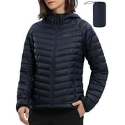 OutPro Women's Puffer Jacket Lightweight Down Alternative Packable Womens Winter Coats Dark Blue