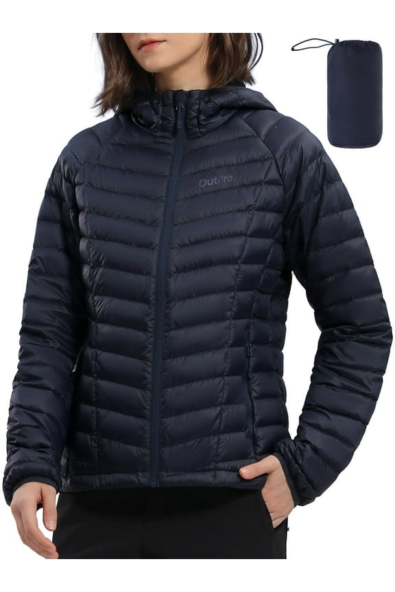 Women's Puffer Jacket Lightweight Down Alternative Packable Womens Winter Coats Dark Blue