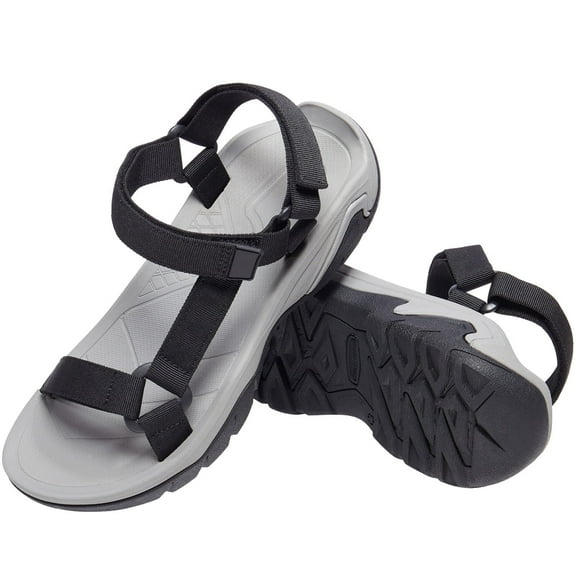 OutPro Womens Hiking Sandals Comfort Athletic Sandals Flat Walking Footbed Sandals Outdoor Trekking Black