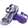 thumbnail image 1 of OutPro Womens Hiking Sandals Comfort Athletic Sandals Flat Walking Footbed Sandals Outdoor Trekking Dark Purple, 1 of 8