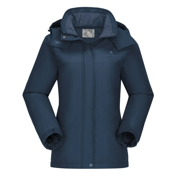 OutPro Women's Waterproof Ski Jacket, Lightweight Windbreaker Anorak, Blue XXL