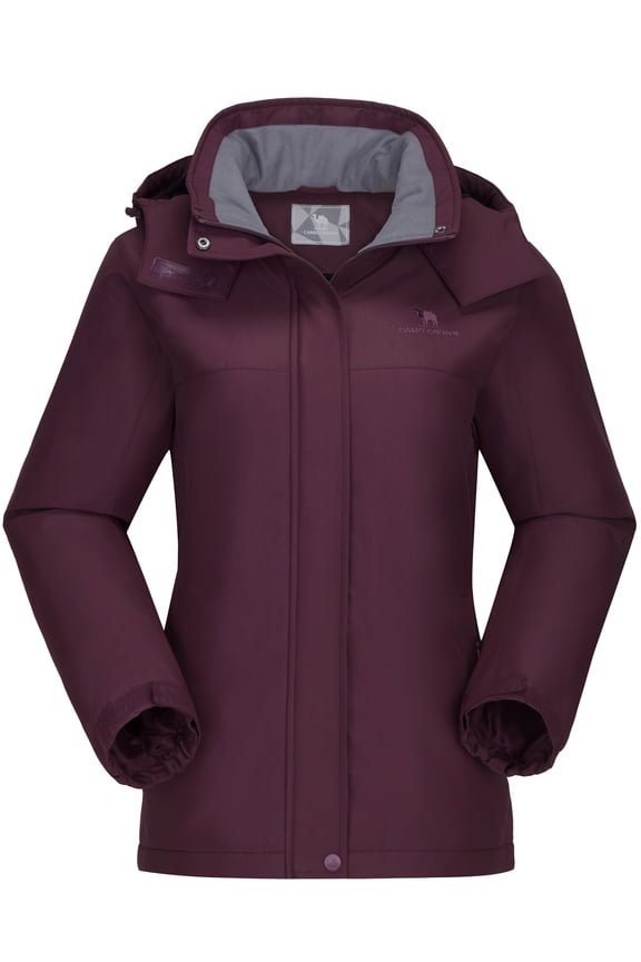 Womens Ski Jacket Waterproof Snow Outerwear Winter Windbreaker Anorak Coat Purple XL