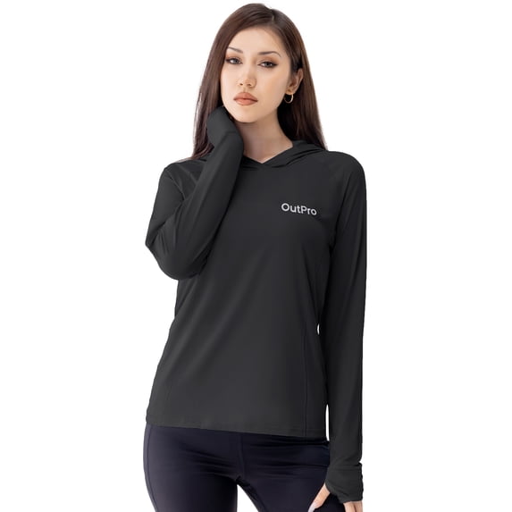 OutPro Womens Workout Shirts UPF 50+ Long Sleeve Swim Shirts for Women Sun Protection Shirt Running Rashguard UV Swimwear Athletic Workout Tops Activewear