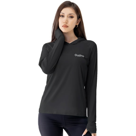 OutPro Womens Workout Shirts UPF 50+ Long Sleeve Swim Shirts for Women Sun Protection Shirt Running Rashguard UV Swimwear Athletic Workout Tops Activewear