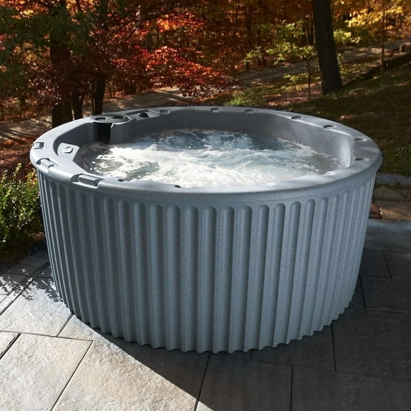 Aqualife by Strong Spas Outback 6 Person Plug & Play Round Hot Tub Spa, Gray Granite