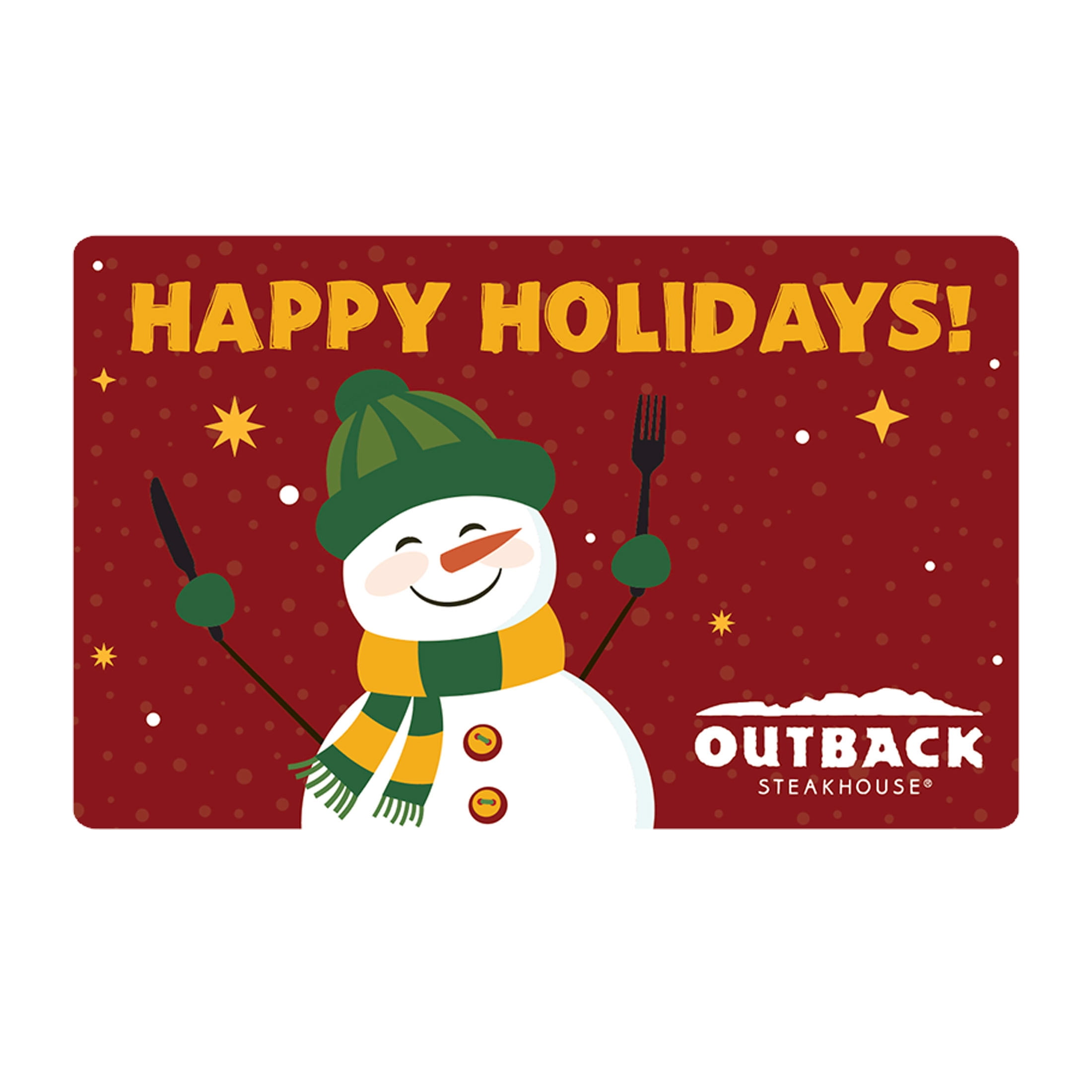 Outback Steakhouse $25 Holiday eGift Card [Email Delivery]