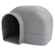 Outback Igloo Dog House, Heavy Duty Durable Plastic, Outdoor Use, Leak-Resistant, Gray, For Dogs up to 90 lbs, Extra Large, 33" L