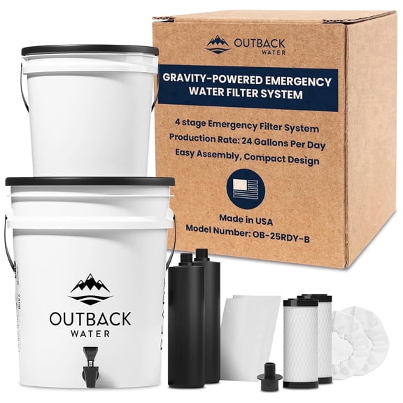 Outback Ready OB-25RDY-B Emergency Water Filtration System + Extra Filter Kit