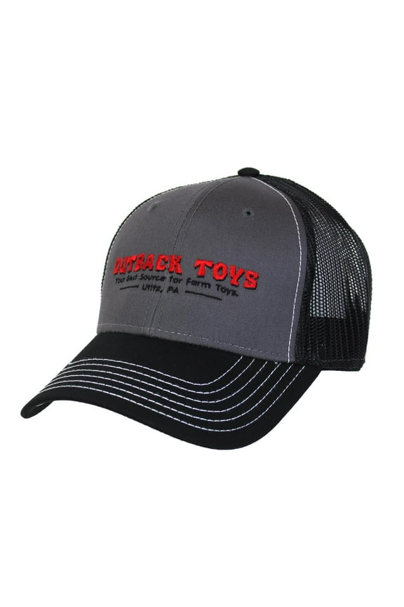 Logo Black & Gray Mesh Back Cap Hat Cust-BLK-Mesh