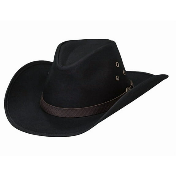 Outback Trading Men's Trapper Waterproof Oilskin Black Hat 1481-BLK