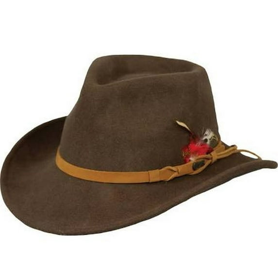 Outback Trading Co Men's Co. Randwick Upf 50 Sun Protection Crushable Wool Hat Brown Medium