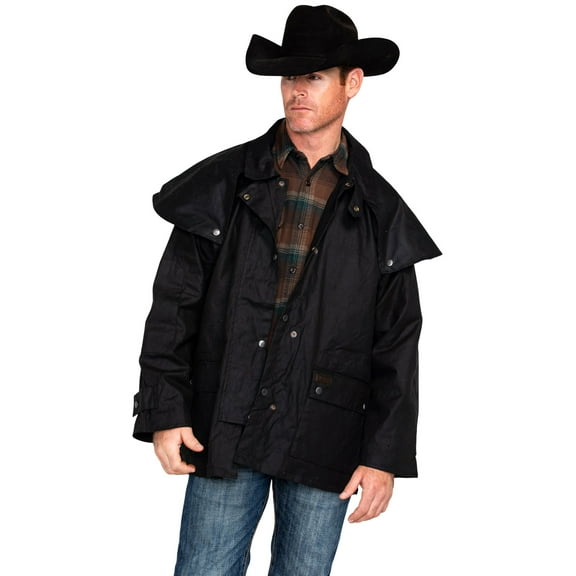 Outback Trading Co Men's Co. Short Oilskin Duster Black X-