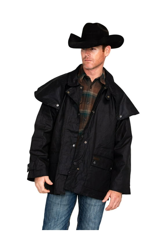 Outback Trading Co Men's Co. Short Oilskin Duster Black X-