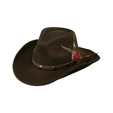 Outback Trading Men's Iron Bark Cowboy Hat - UPF 50, 100% Leather, Crushable, Brim Lock & Chin Cord