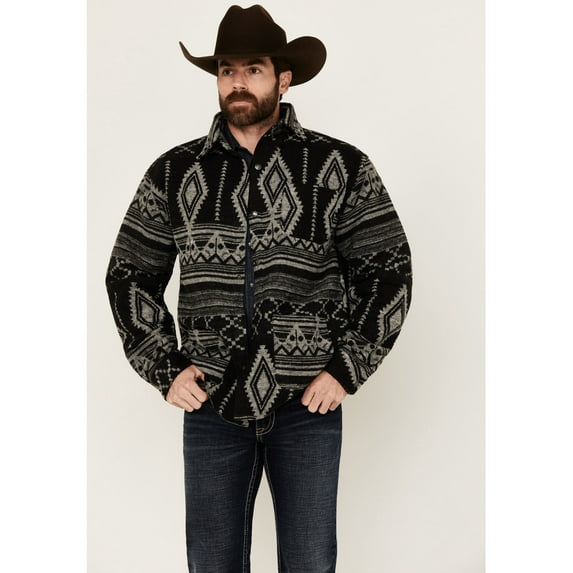 Outback Trading Co Men's Luca Southwestern Print Shacket - 42191-BLK US